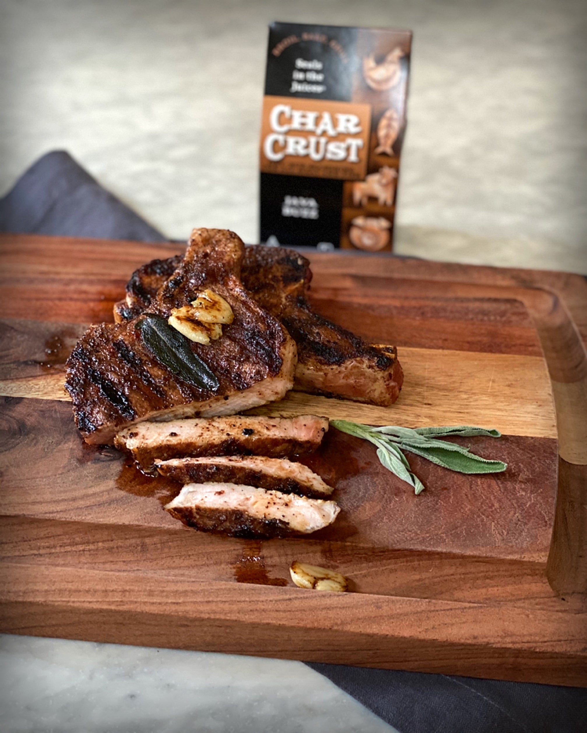 Coffee rubbed shop pork chops